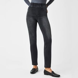 SPANX Straight Leg Jeans Vintage Black X-Large Petite Pull-On Jeggings